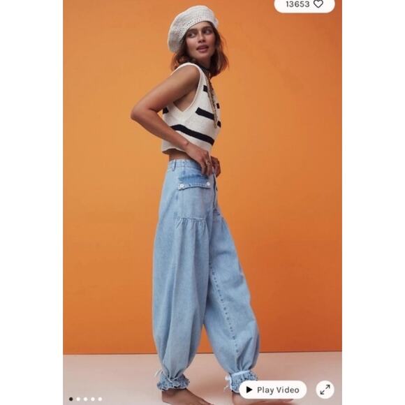 Free People Lotus Jeans 28 in Bijou Blue NWT - Picture 1 of 8